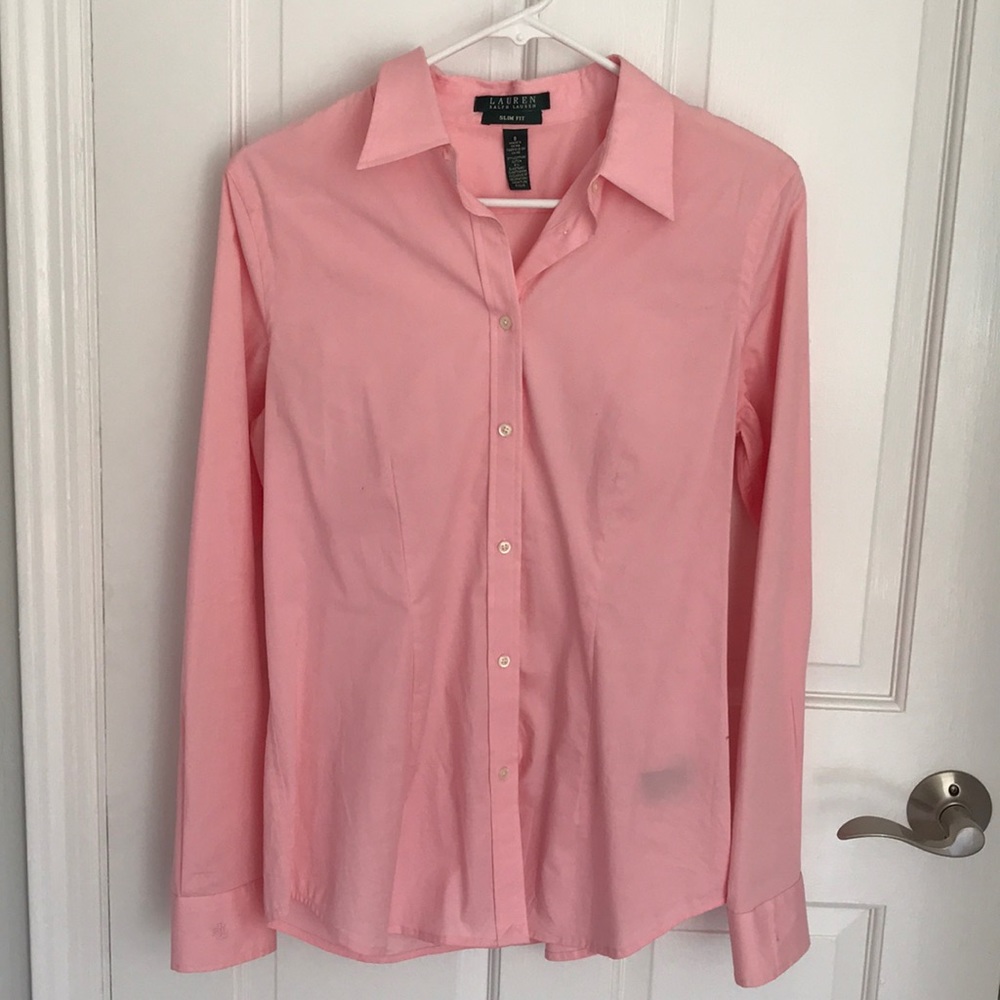 Lauren by Ralph Lauren Slim Fit Dress Shirt Size 8